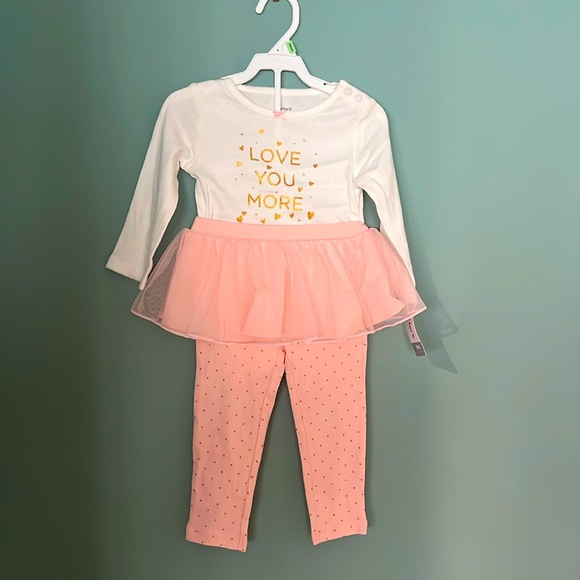 NWT ~ Carters ~ size 18 months ~ 2 piece Love You More ballet outfit - Picture 1 of 7